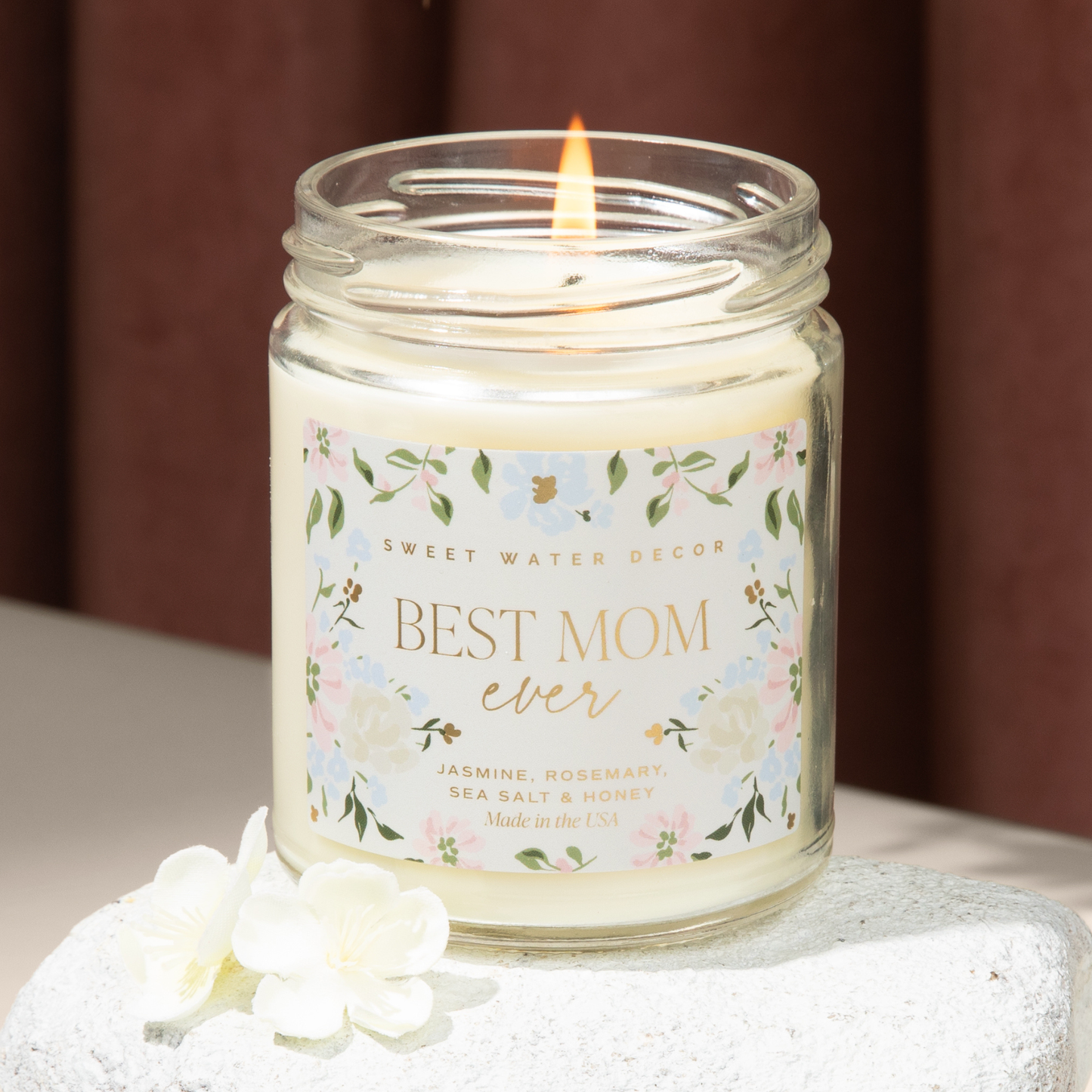 “Best Mom Ever” Floral Candle – 9oz