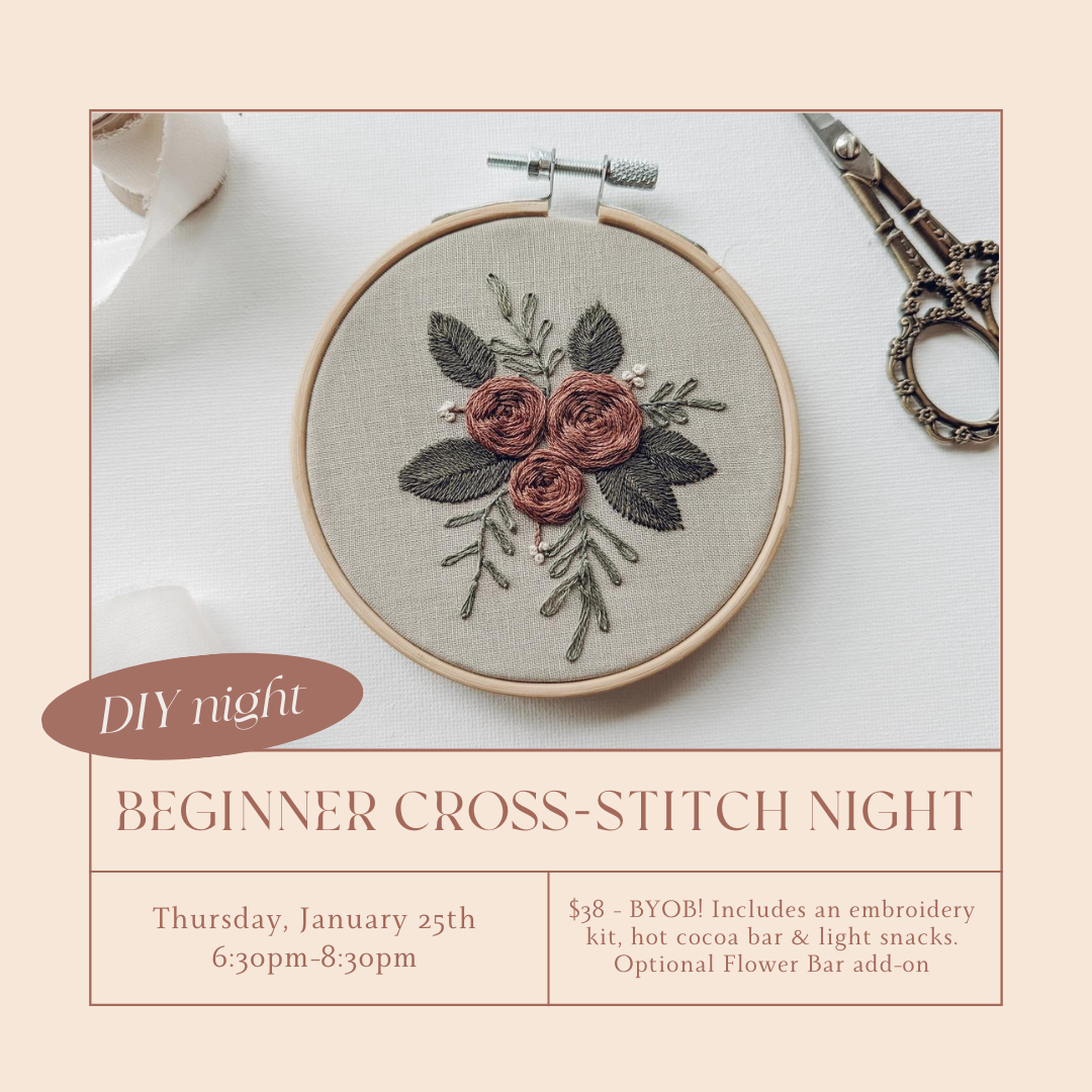 Beginner Cross-Stitch Night  January 25th – Fleur de Mer
