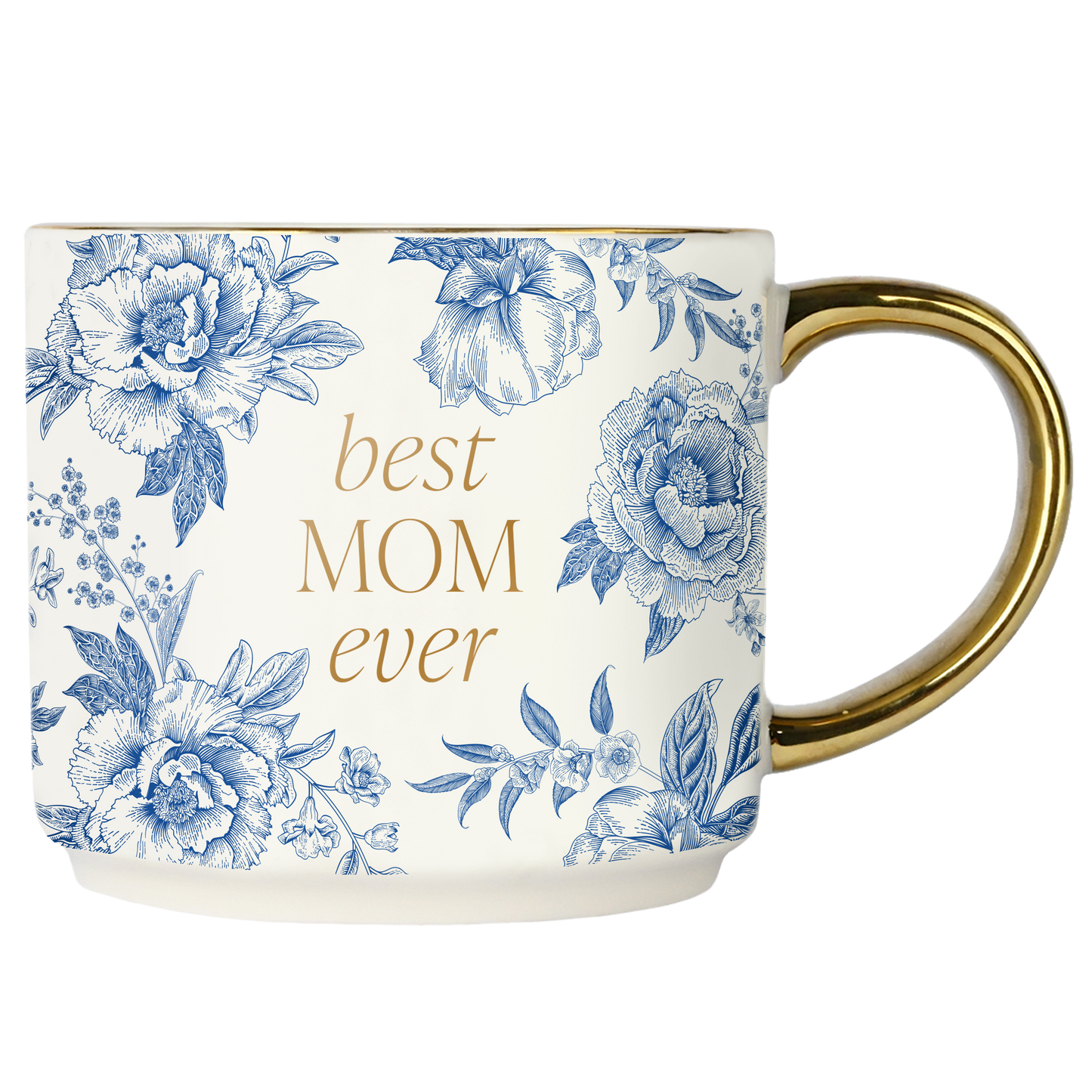 “Best Mom Ever” Blue Delft Mug – 17oz