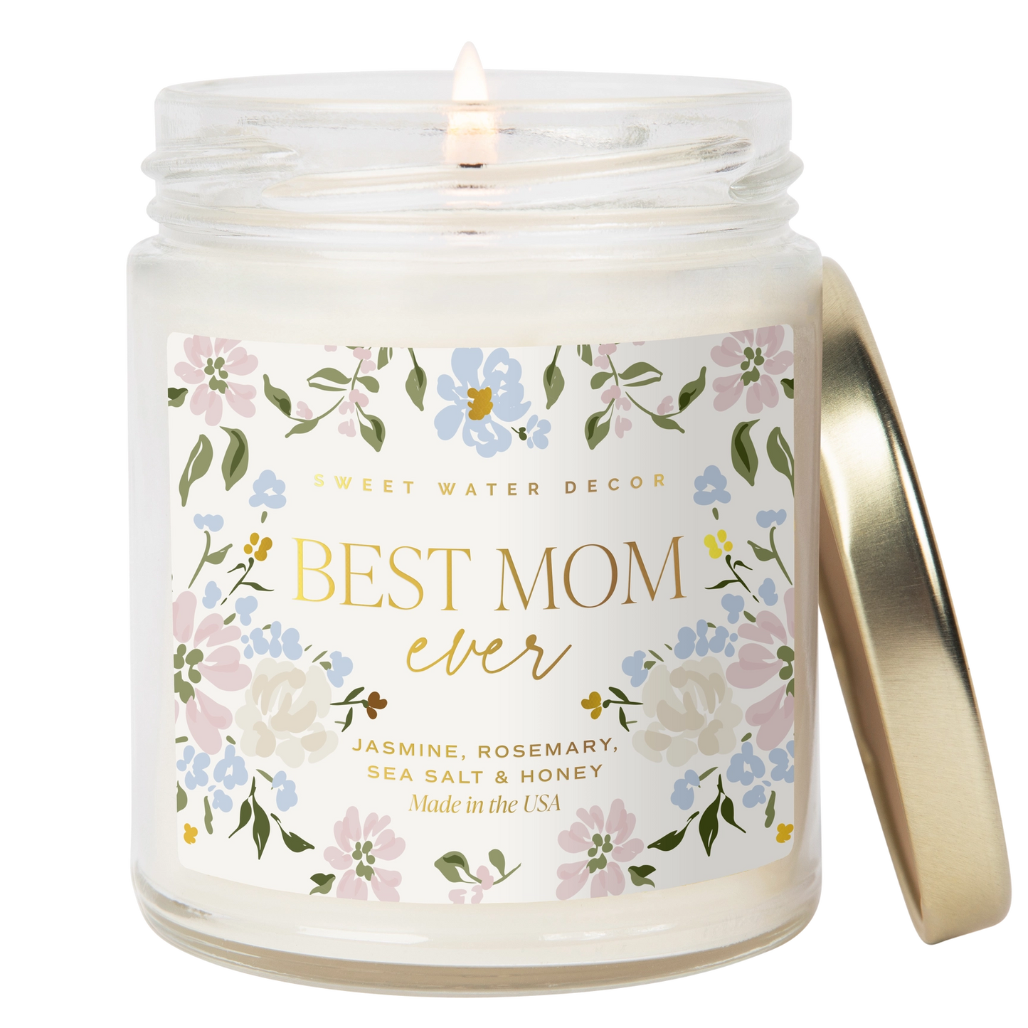 “Best Mom Ever” Floral Candle – 9oz