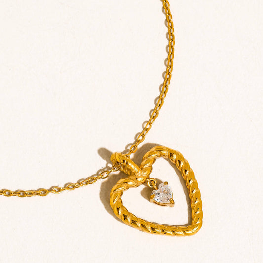 Gracie Heart Drop Necklace