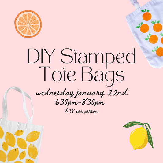 DIY Stamped Tote Bags | January 22nd