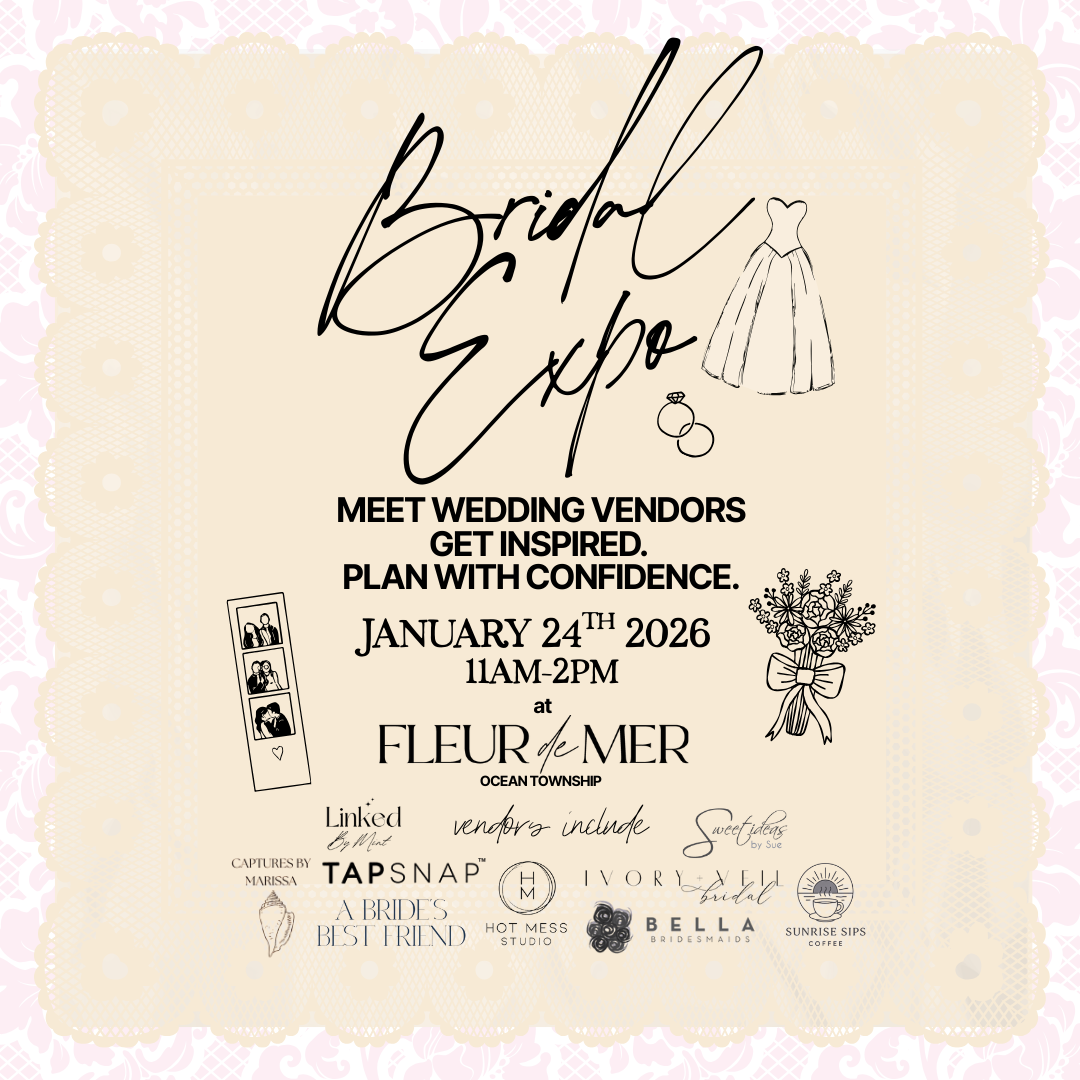 Monmouth County bridal expo featuring wedding vendors, floral inspiration, and planning resources for engaged couples in New Jersey